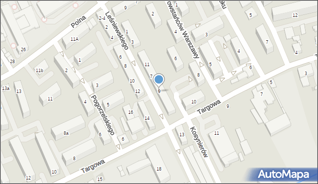 Sieradz, Leśniewskiego Apolinarego, ks., 9, mapa Sieradz