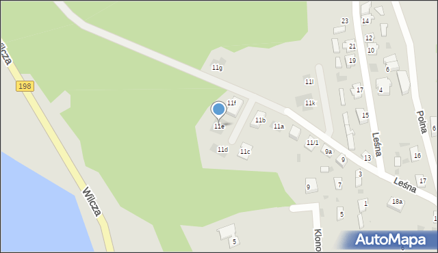 Sieraków, Leśna, 11e, mapa Sieraków