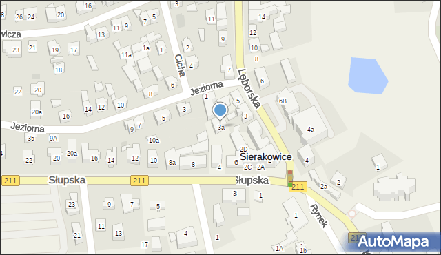 Sierakowice, Lęborska, 3a, mapa Sierakowice