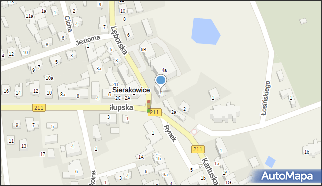 Sierakowice, Lęborska, 4, mapa Sierakowice