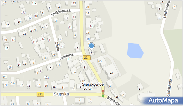 Sierakowice, Lęborska, 6, mapa Sierakowice