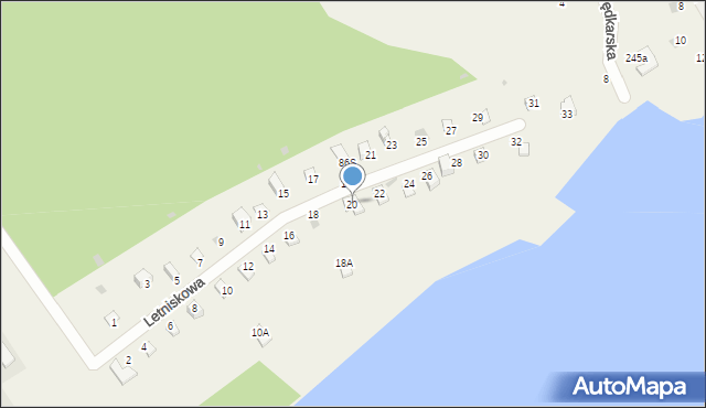 Siła, Letniskowa, 20, mapa Siła