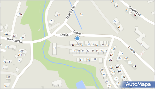 Skawina, Leśna, 40, mapa Skawina