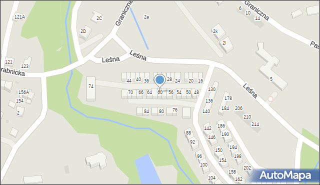 Skawina, Leśna, 60, mapa Skawina