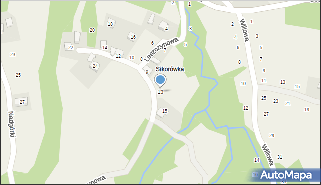 Skawinki, Leszczynowa, 13, mapa Skawinki