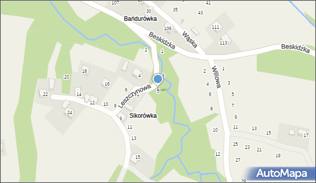 Skawinki, Leszczynowa, 5, mapa Skawinki