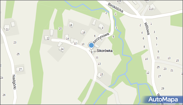 Skawinki, Leszczynowa, 9, mapa Skawinki