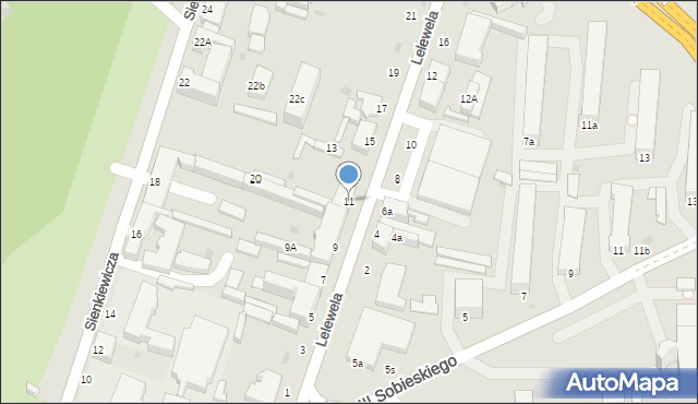 Skierniewice, Lelewela Joachima, 11, mapa Skierniewic