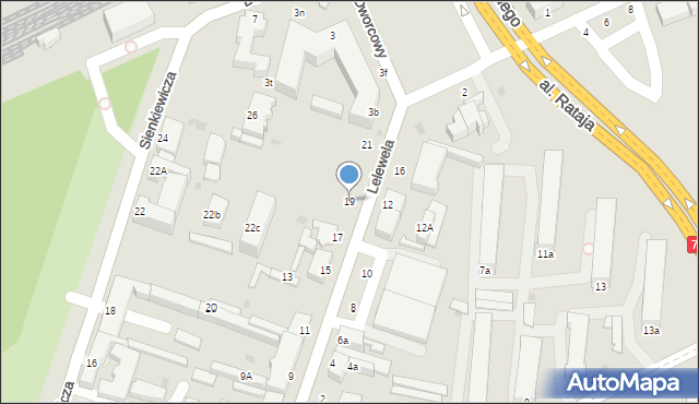 Skierniewice, Lelewela Joachima, 19, mapa Skierniewic