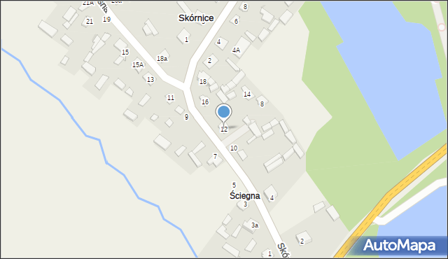 Skórnice, Leśna, 12, mapa Skórnice