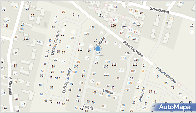 Słomin, Letnia, 19, mapa Słomin