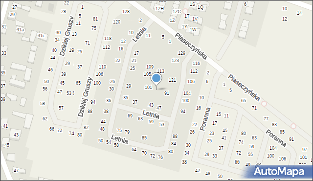 Słomin, Letnia, 97, mapa Słomin