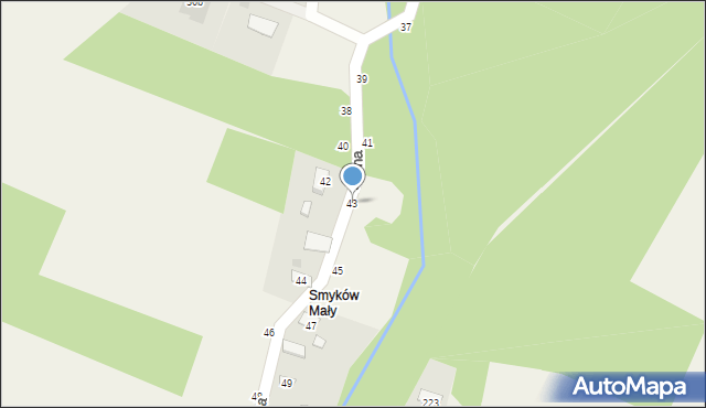 Smyków, Leśna, 43, mapa Smyków