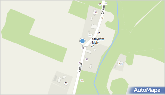 Smyków, Leśna, 46, mapa Smyków