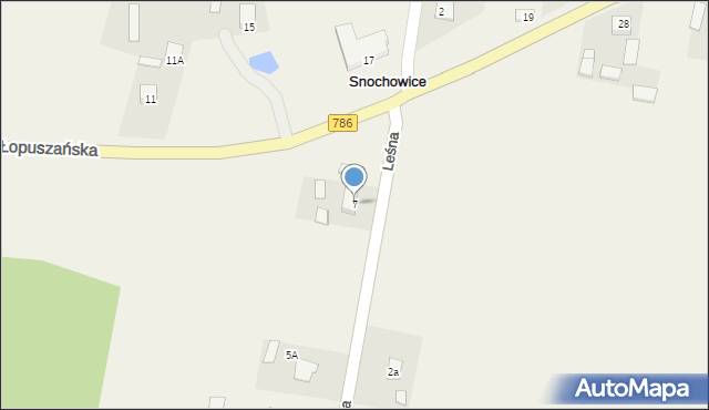 Snochowice, Leśna, 7, mapa Snochowice