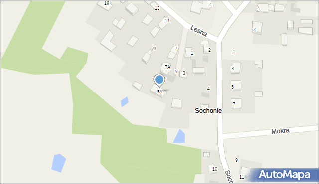 Sochonie, Leśna, 5A, mapa Sochonie