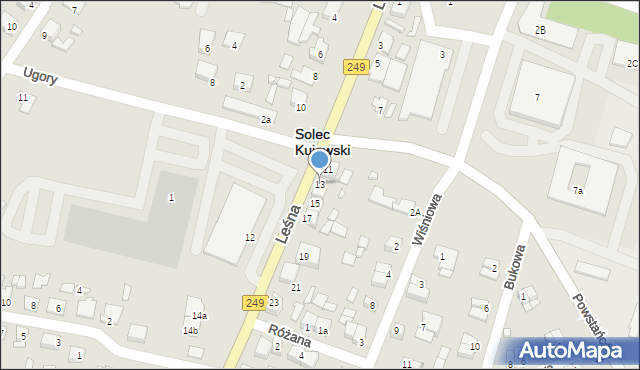 Solec Kujawski, Leśna, 13, mapa Solec Kujawski