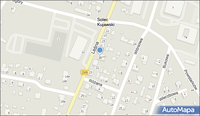 Solec Kujawski, Leśna, 19, mapa Solec Kujawski