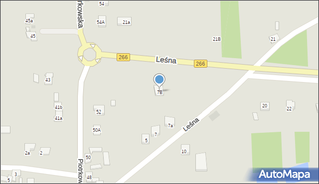 Sompolno, Leśna, 7B, mapa Sompolno