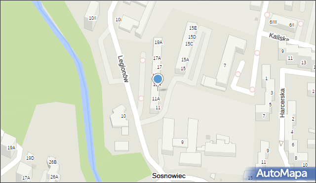 Sosnowiec, Legionów, 13, mapa Sosnowca