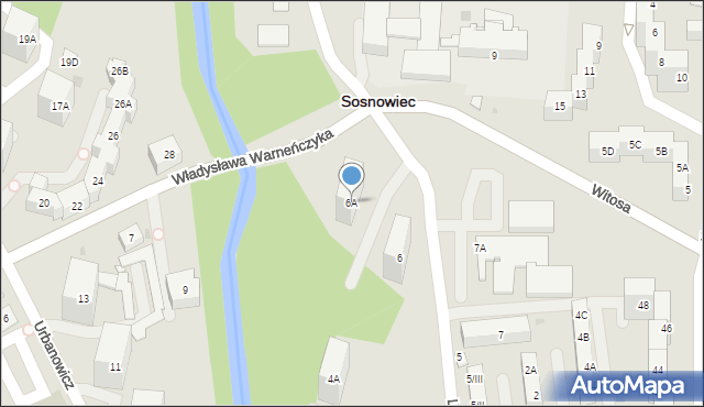 Sosnowiec, Legionów, 6A, mapa Sosnowca