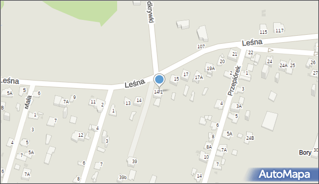 Sosnowiec, Leśna, 14/1, mapa Sosnowca