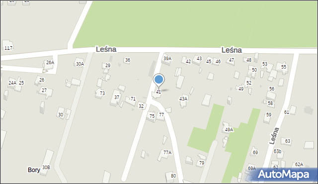 Sosnowiec, Leśna, 41, mapa Sosnowca