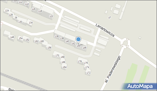 Sosnowiec, Lenartowicza Teofila Aleksandra, 144, mapa Sosnowca