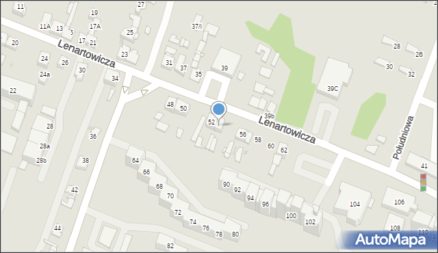 Sosnowiec, Lenartowicza Teofila Aleksandra, 54, mapa Sosnowca