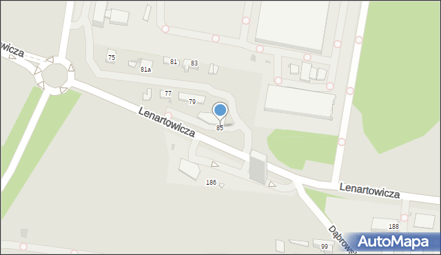 Sosnowiec, Lenartowicza Teofila Aleksandra, 85, mapa Sosnowca