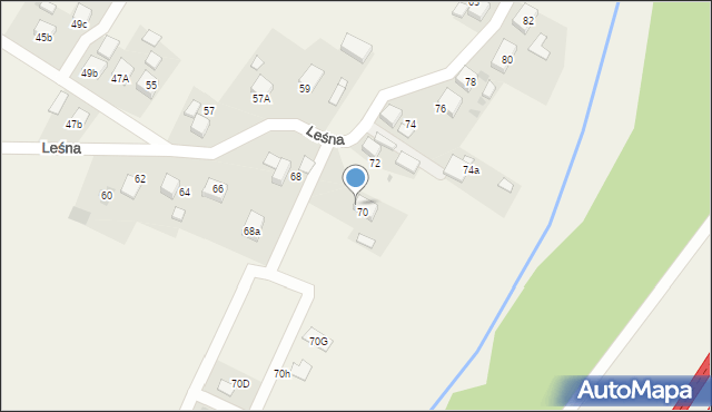 Stanowice, Leśna, 70A, mapa Stanowice