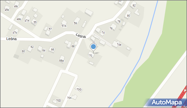 Stanowice, Leśna, 72a, mapa Stanowice