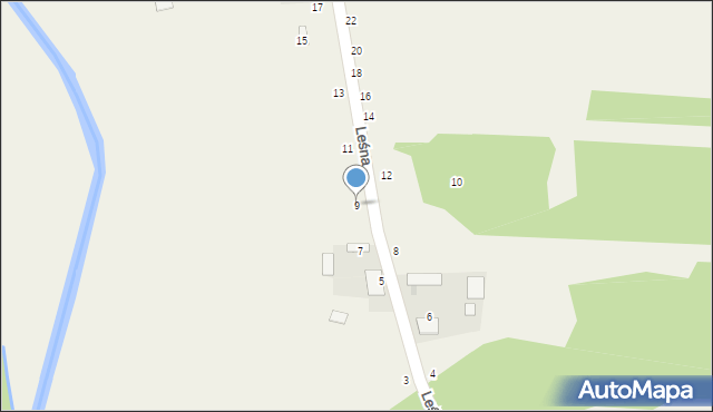 Stary Broniszew, Leśna, 9, mapa Stary Broniszew