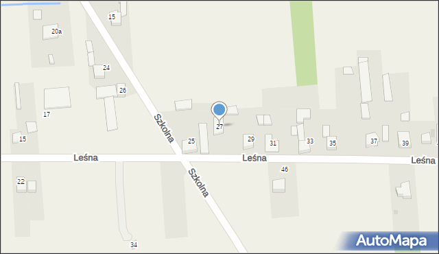 Stary Cykarzew, Leśna, 27, mapa Stary Cykarzew