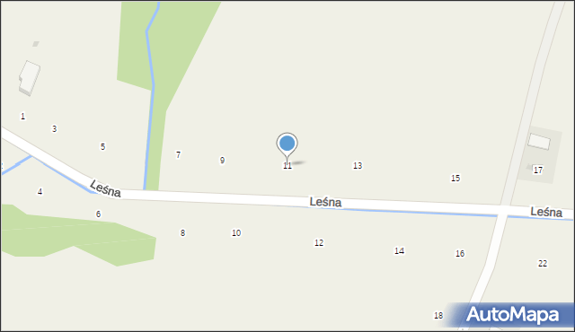 Staszkówka, Leśna, 11, mapa Staszkówka