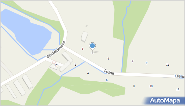 Staszkówka, Leśna, 3, mapa Staszkówka