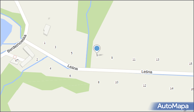 Staszkówka, Leśna, 7, mapa Staszkówka