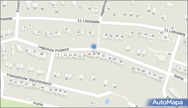 Staszów, Legionów Polskich, 32, mapa Staszów