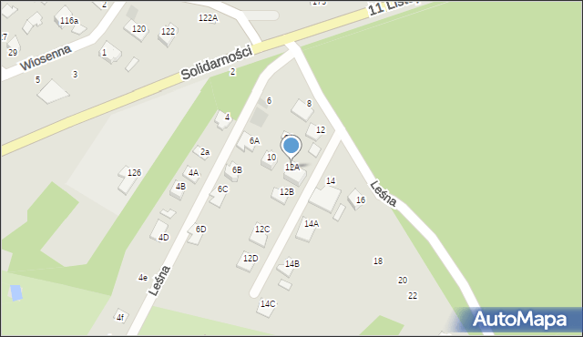 Staszów, Leśna, 12A, mapa Staszów