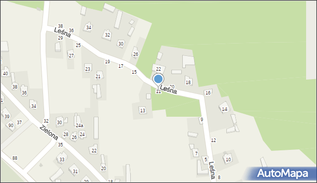 Stężyca, Leśna, 11, mapa Stężyca