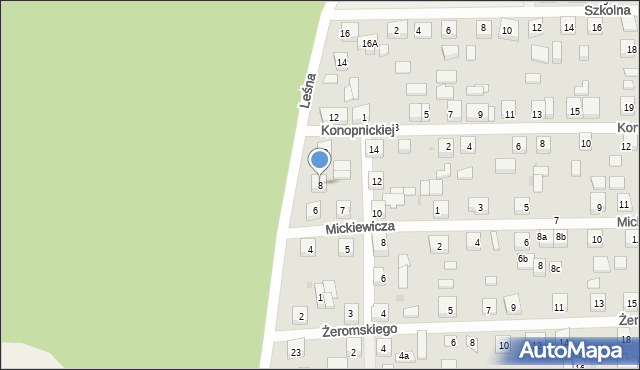 Strzebielino, Leśna, 8, mapa Strzebielino