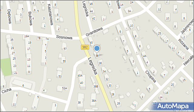 Strzegom, Legnicka, 38, mapa Strzegom