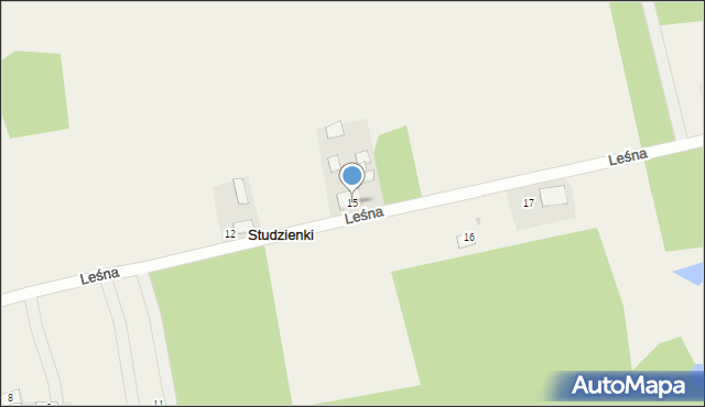 Studzienki, Leśna, 15, mapa Studzienki