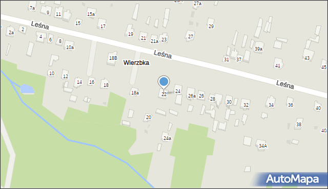 Suchedniów, Leśna, 22, mapa Suchedniów