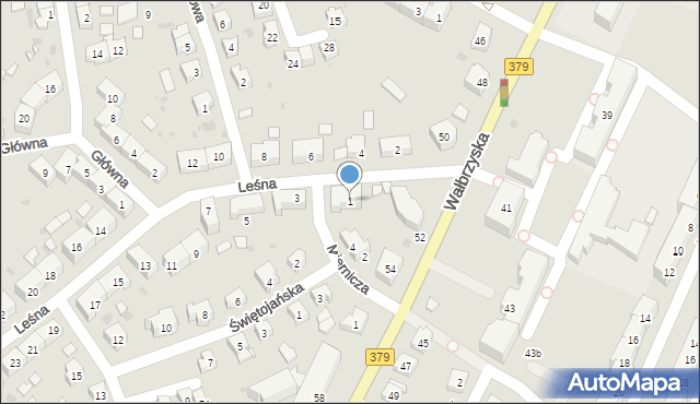 Świdnica, Leśna, 1, mapa Świdnicy
