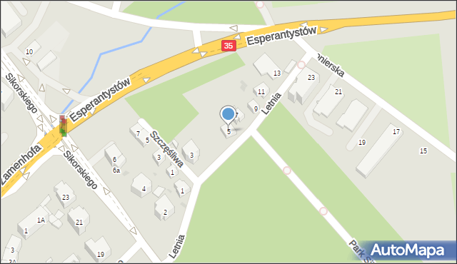 Świdnica, Letnia, 5, mapa Świdnicy