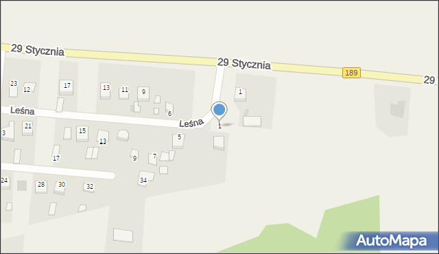 Sypniewo, Leśna, 1, mapa Sypniewo