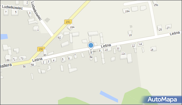 Szamocin, Leśna, 8, mapa Szamocin