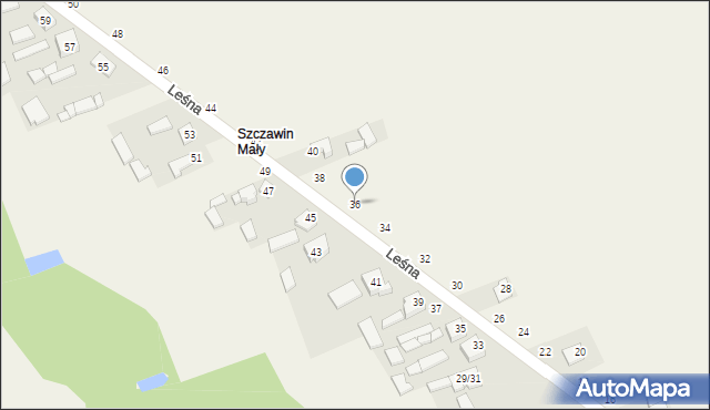 Szczawin, Leśna, 36, mapa Szczawin