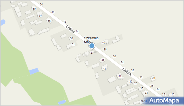 Szczawin, Leśna, 47, mapa Szczawin